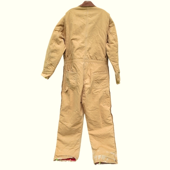 Carhartt Quilt Lined One Piece Work Wear Coverall 46 REGULAR Brown Red Tan - Picture 8 of 16